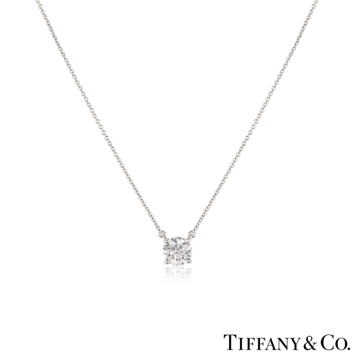 Tiffany & Co. Platinum Diamond Pendant 1.29ct H/VS1 XXX | Rich Diamonds